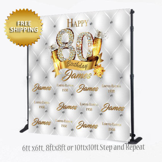 Tufted Backdrop, Birthday Backdrop, Photo Props, 80th Birthday Step and Repeat,Photo Booth Step and Repeat Backdrop, Engagement Backdrop
