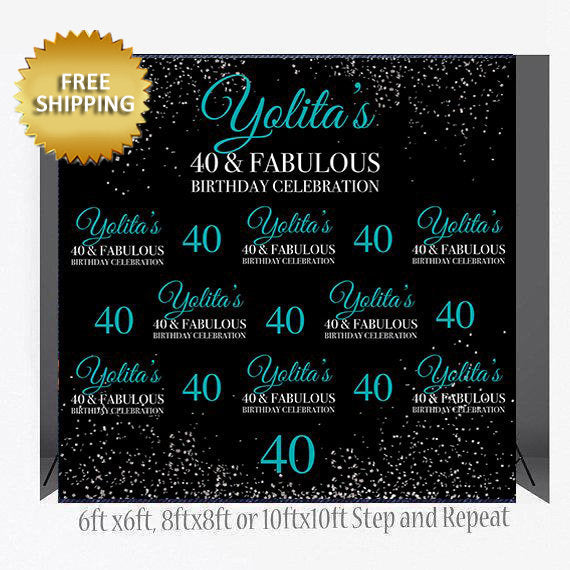 Step and Repeat backdrop, 50th Birthday Backdrop, 40th Birthday Backdrop, 40 Step and Repeat backdrop, Photo Props, Printable Back drop