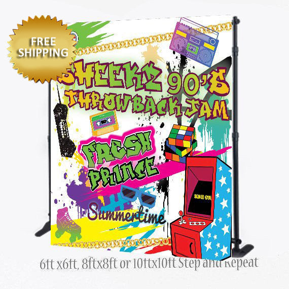 Fresh Prince Backdrop, 90s Party, Step and repeat backdrop, 90s Backdrop, 90s photo booth, I love the 90s Backdrop, Hip Hop Backdrop