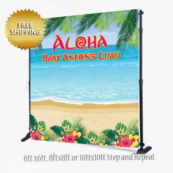 Aloha Photo Booth backdrop, Hawaii Back Drop, Step and repeat Backdrop, Birthday backdrop,Pool Party photobooth backdrop, Backdrop