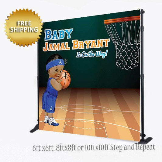 Baby Shower Backdrop, Basketball Backdrop, Boy Basketball Step and Repeat, Gender Reveal Backdrop, Gender Reveal Step and Repeat, Team Boy