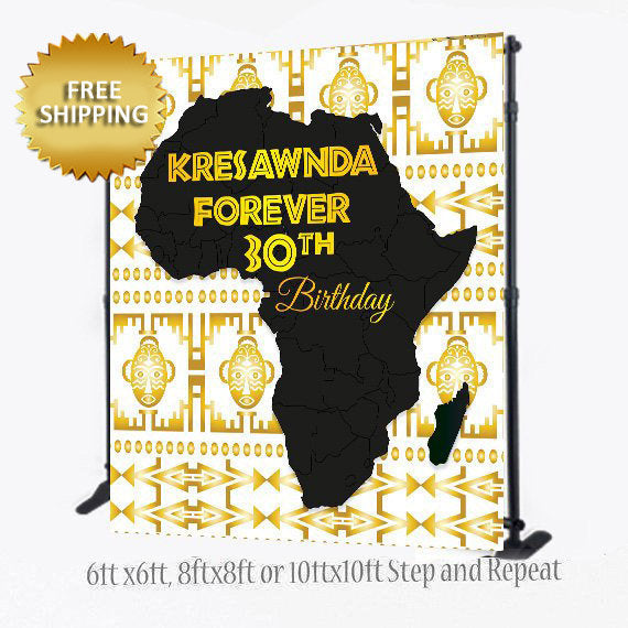 Wakanda Backdrop, 8X8 Photo Booth backdrop, Africa Step and Repeat, Ethnic backdrop, Birthday photobooth, Wedding Backdrop, Forever Birthday