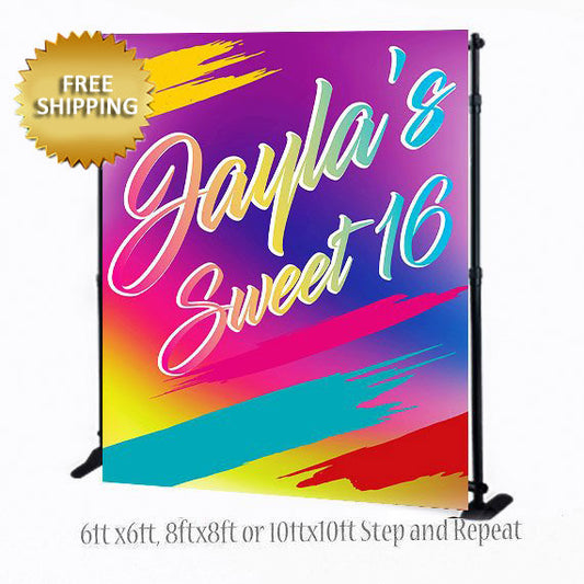 Tie Dye Backdrop, Tye Die Reveal Step and Repeat, 90s Backdrop, 80s backdrop, Step and repeat backdrop, Retro backdrop, Sweet 16 backdrop