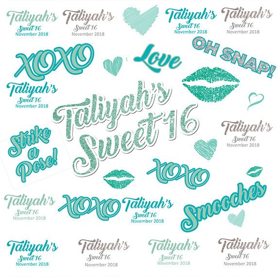 Sweet 16 Birthday backdrop, OMG, XOXO backdrop, Sweet 16 birthday Step and Repeat, Birthday, Step and Repeat backdrop,Hashtag emoji backdrop