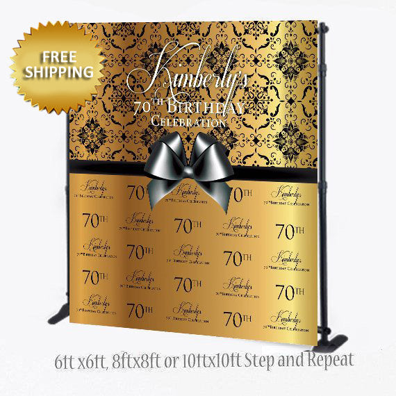 Elegant Backdrop, Custom 8x8 FEET Photo Booth Step and Repeat, Sweet 16 Backdrop, Birthday Step and Repeat, Photo Props, Printable, Wedding