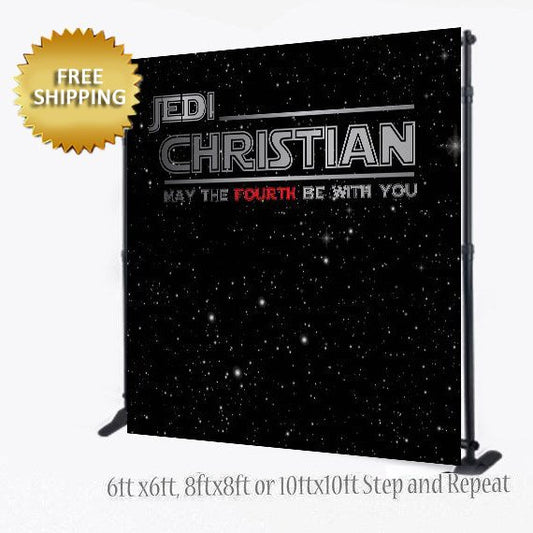 May The Force be with you Backdrop, Star Step and Repeat, Wars backdrop, The Force Awakens, Birthday backdrop, PhotoBooth backdrop, backdrop