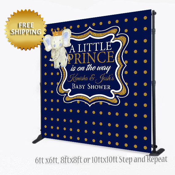 Prince Step and Repeat, Baby Shower Step and Repeat, Royal backdrop, Printable Backdrop, Royal prince backdrop, Little Prince Backdrop
