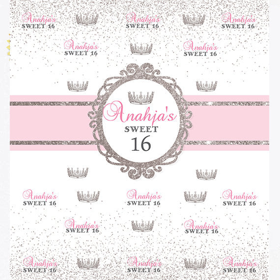 Baby Shower backdrop, Sweet 16 Backdrop, A little princess backdrop, Princess backdrop, Step and Repeat banner, Sweet 16 Princess Backdrop