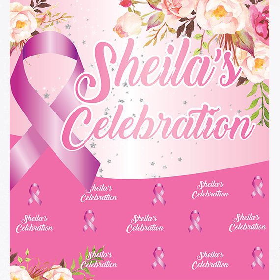 Breast Cancer Step and Repeat, Cancer Backdrop, Custom Backdrop, Breast Cancer Backdrop, Photo Props, Printable Back drop