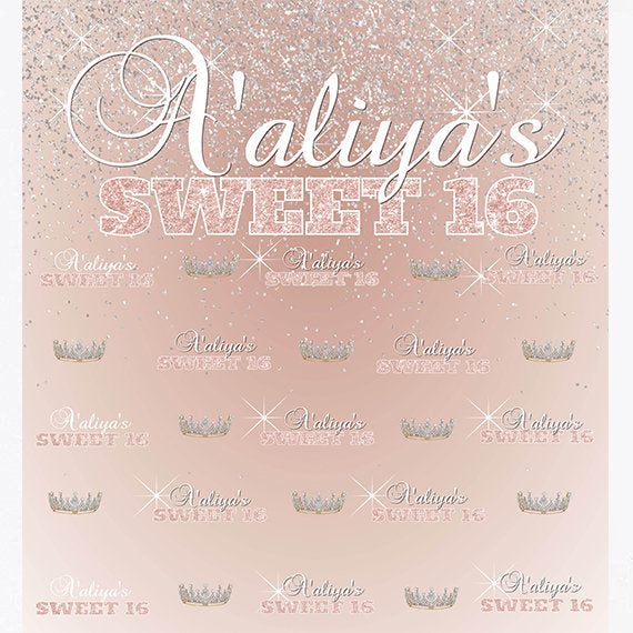 Rose Gold Step and Repeat Backdrop, Sweet 16 Birthday backdrop, blush backdrop, Birthday Backdrop, step and repeat backdrop, bling backdrop