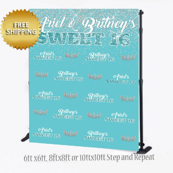 Sweet 16 Backdrop, Teal Backdrop, Turquoise backdrop, Red carpet Backdrop, Sweet 16 Backdrop,Royalty Back drop, Princess Backdrop
