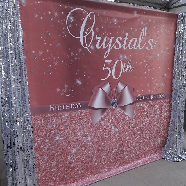 Rose Gold Step and Repeat, 50th birthday backdrop, Rose Gold backdrop, 50th backdrop, Step and repeat Birthday, Step and repeat backdrop