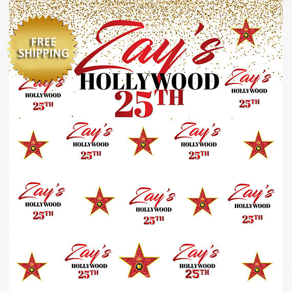 Hollywood Backdrop, Red Carpet Step and Repeat, Sweet 16 Backdrop, 21st birthday backdrop, Red carpet Backdrop,Hollywood Star Backdrop