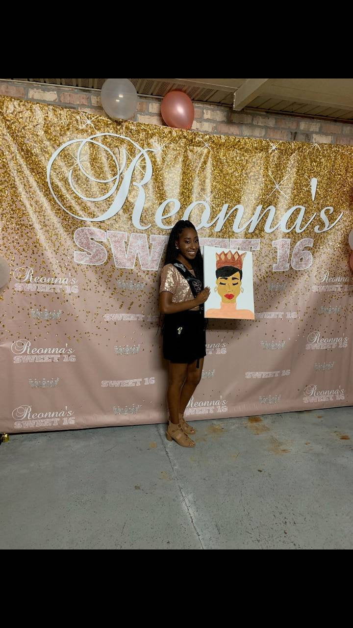 8X8 Photo Booth backdrop, Rose Gold Step and Repeat, Sweet 16 Birthday photo booth, Birthday Backdrop, Printable Backdrop, Backdrop