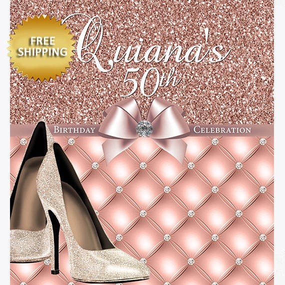 50th Birthday Step and Repeat, Rose Gold Backdrop, Birthday Backdrop, Prom Backdrop, Step and Repeat Backdrop, 40th Backdrop, prom 2019