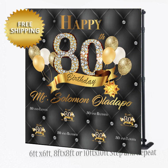 50th Birthday Step and Repeat, Photo Props, Tufted Backdrop, Birthday Backdrop, Photo Booth Step and Repeat Backdrop, 80th Birthday backdrop