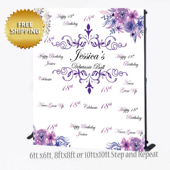 Step and repeat backdrop, Sweet 16 Backdrop, Birthday Backdrop, Floral backdrop, Birthday Step and Repeat, Photo Props, Prom Backdrop