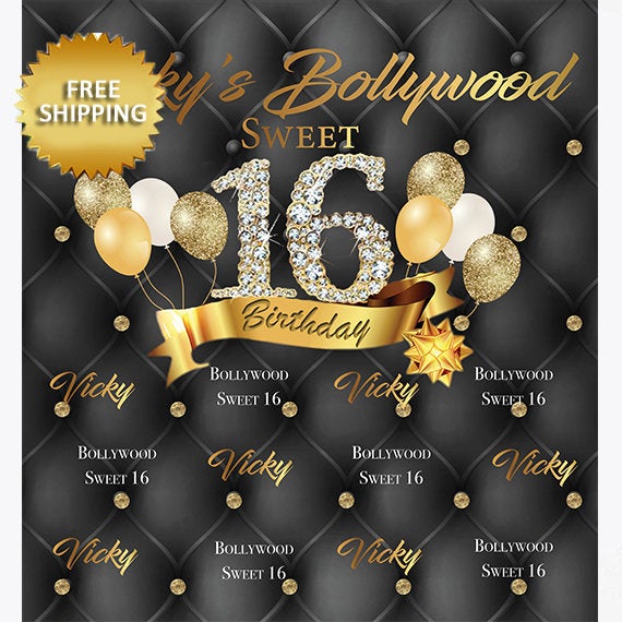 16th Birthday Step and Repeat, Birthday Backdrop, Sweet 16 Birthday backdrop, Tufted Backdrop, Step and Repeat Backdrop, Birthda Backdrop