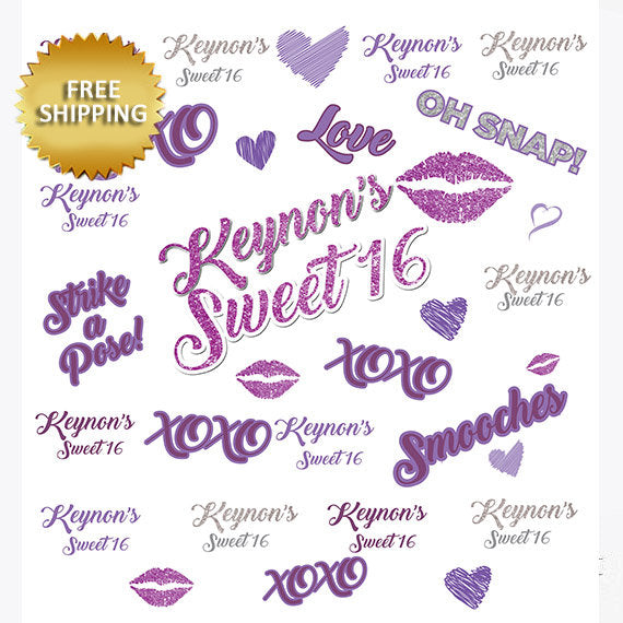 XOXO backdrop, Sweet 16 birthday Step and Repeat, Sweet 16 Birthday backdrop, OMG, Birthday, Step and Repeat backdrop,Hashtag emoji backdrop