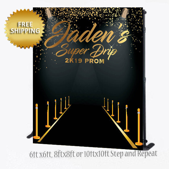 Super Drip Backdrop, Prom Step and Repeat, Red Carpet backdrop, Royalty Step and Repeat, Graduation Backdrop,Black Carpet backdrop, 2K19