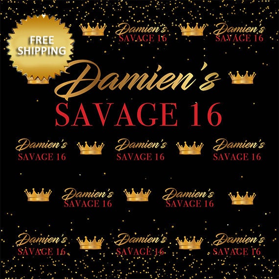 16th Birthday Step and Repeat backdrop Boy, Red and gold Backdrop, Royal Birthday Backdrop, Male Step and Repeat Backdrop, Prom Backdrop