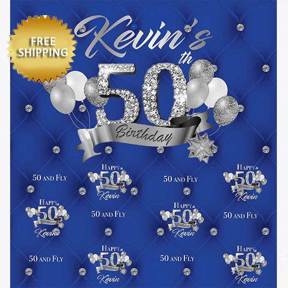 Blue and Silver backdrop, 50th Birthday Step and Repeat, Tufted, 80th Birthday Backdrop, 40th BirthdayStep and Repeat Backdrop, silver heels