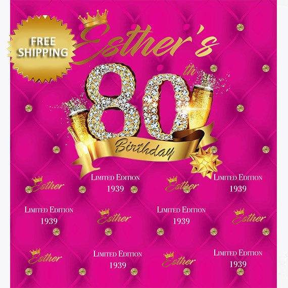80th Birthday Step and Repeat Backdrop, 50th Step and repeat, Custom Backdrop, Prom backdrop, 50 Birthday Backdrop, Step and Repeat backdrop