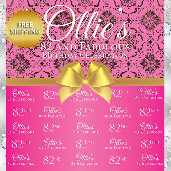 Pink and Gold Step and Repeat, Ribbon, Step and repeat backdrop, Elegant backdrop, Birthday Backdrop, 40th Birthday Backdrop, 50th Birthday