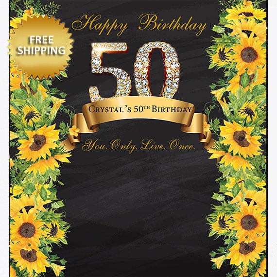 Sunflowers backdrop, 50th Birthday party, Sunflowers step and repeat, Bridal Shower backdrop, Wedding backdrop, Sweet 16 Birthday backdrop