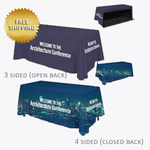 Table Cover for expos, Personalized with your Company Logo, table runner, College Table Custom Cloth with Logo, Color Street Tablecloth