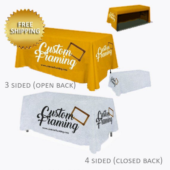Logo Table Cloth, business table covers, Custom Table Runner, Trade show table cloths, Step repeat backdrop, Business table cloth for expos