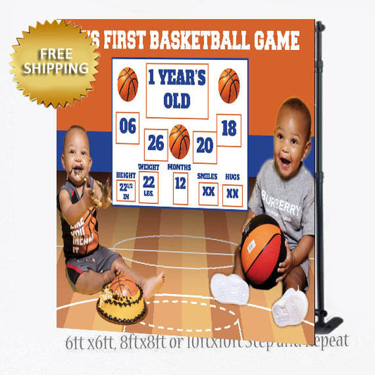 Basketball backdrop, Basketball step and repeat, Gender Reveal Backdrop, Scoreboard Step and Repeat,  Gender Reveal Photo Booth,