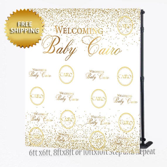 Baby Shower Step and Repeat, baby shower backdrop, Gold and elegant Backdrop, Bridal Shower Step and Repeat, 40th Backdrop, baby banner