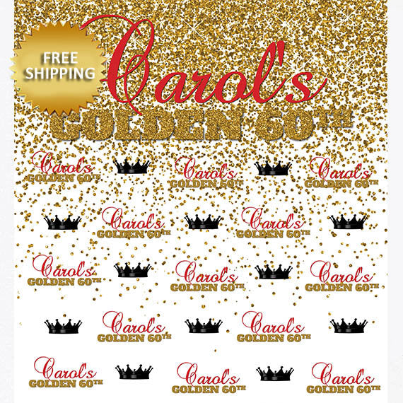 60 and fabulous Step and Repeat, 60th Birthday backdrop, Gold sparkle Backdrop, Step and Repeat backdrop custom, 40th Backdrop, baby banner