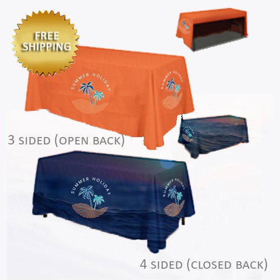 Custom table cloth, table throw, Trade show table cloths, custom table throw logo, trade show table, event table runner, color table runner,