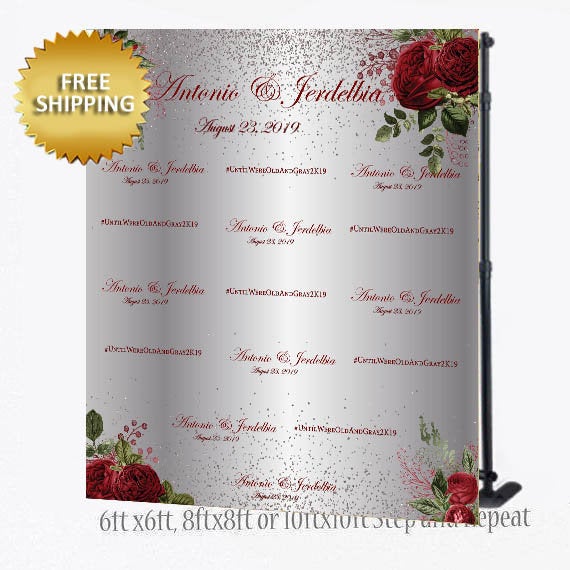 Wedding step and repeat, Bridal Shower step and repeat backdrop, 50th Birthday Step and Repeat, 40th Birthday Backdrop, Backdrop custom