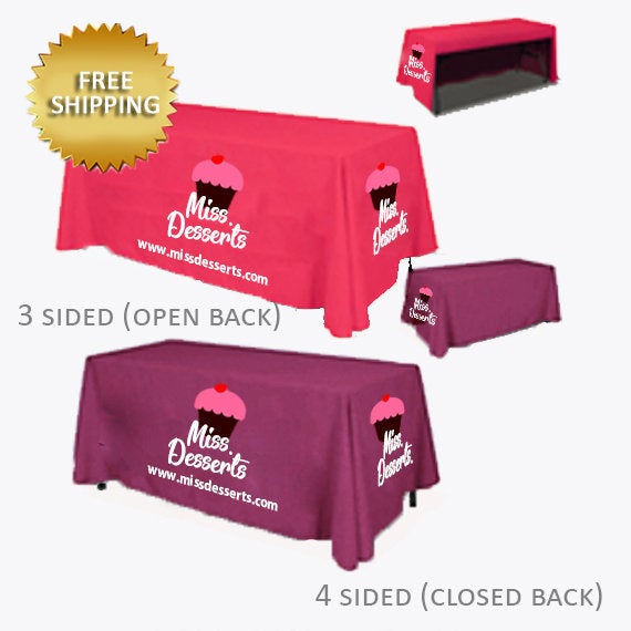 Custom Table Cloths, Event table cloth, 4 sided table cloths, Custom table cloths, Table cloths, logo on table cloth, Trade show table cloth