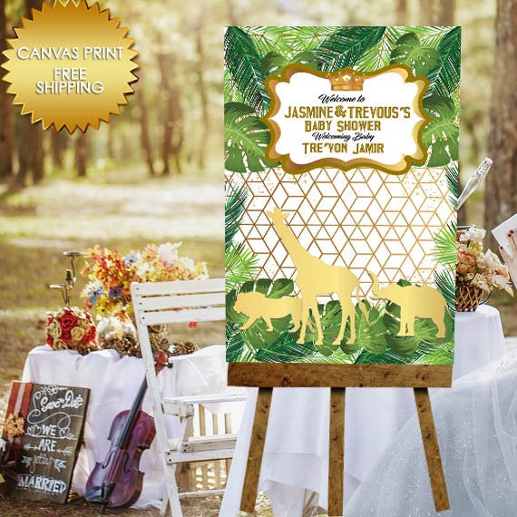 Canvas guest book sign, Welcome Sign, Safari Canvas Print Sign, Jungle Wedding Sign, Canvas guest book sign, Africa sign, Baby Shower canvas