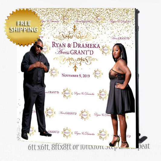 Wedding backdrop, 50th Birthday Step and Repeat, 40th Birthday Backdrop, Mask Step and Repeat Backdrop, wedding backdrop custom, wedding