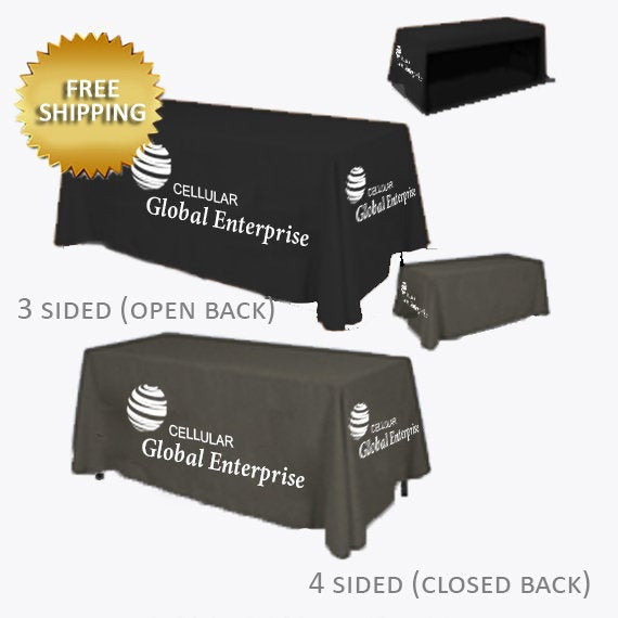 Logo Table Cloth, event table covers, Custom Table Runner, Trade show table cloths, Step and repeat backdrop, Business table cloth for expos