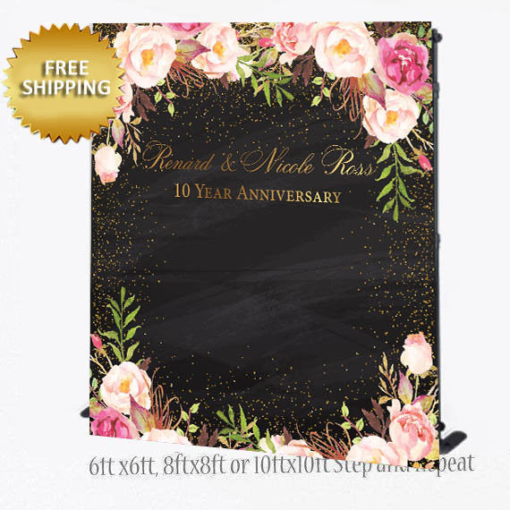 Wedding banner, Wedding backdrop, Wedding Step and Repeat, Photo Props, Printable, Prom backdrop, Wedding photo booth,  Rustic backdrop