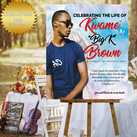 In Memory of, Celebration of life canvas guest book, Funeral guest book canvas,Welcome guestbook, funeral guest canvas, celebration of life