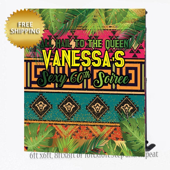 Tribal Step and Repeat, Africa Backdrop, Royalty backdrop, Jungle Step and Repeat,50th Birthday Step and Repeat, Ethnic Backdrop, Tribal