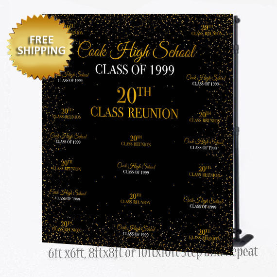 Class Reunion Step and Repeat, Reunion Backdrop, 50th Birthday Backdrop, Photo Booth Step and Repeat Backdrop, Step and repeat custom