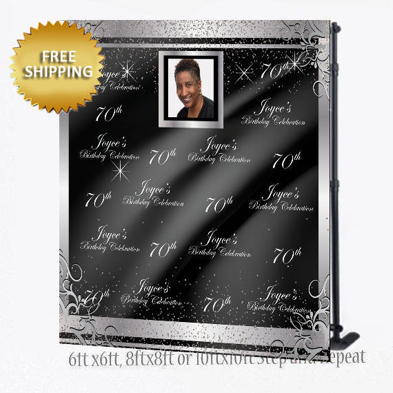 70th Birthday Step and Repeat, 50th Backdrop, 50th Birthday step and repeat, Photo Booth Step and Repeat Backdrop, step and repeat custom