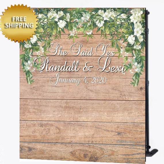 Wedding backdrop, Wedding Step and Repeat, Wedding banner, She Said Yes Backdrop, Engagement backdrop, She said yes banner, engagement ideas