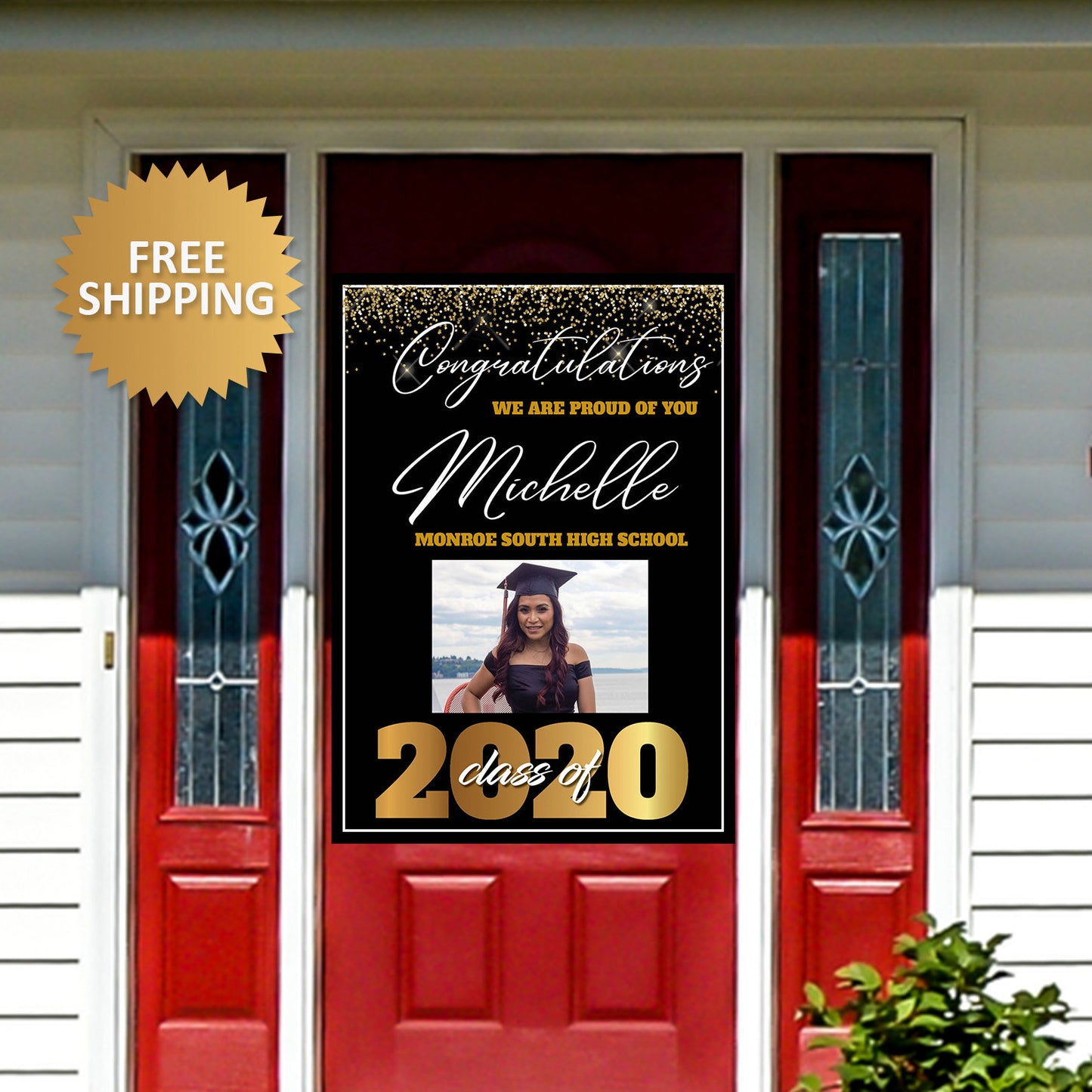 Senior Grad Photo Banner, Class of 2020 Graduation Door Banner, Class of 2020 Yard Door Banner, Graduation banner, Grad Photo Door Sign