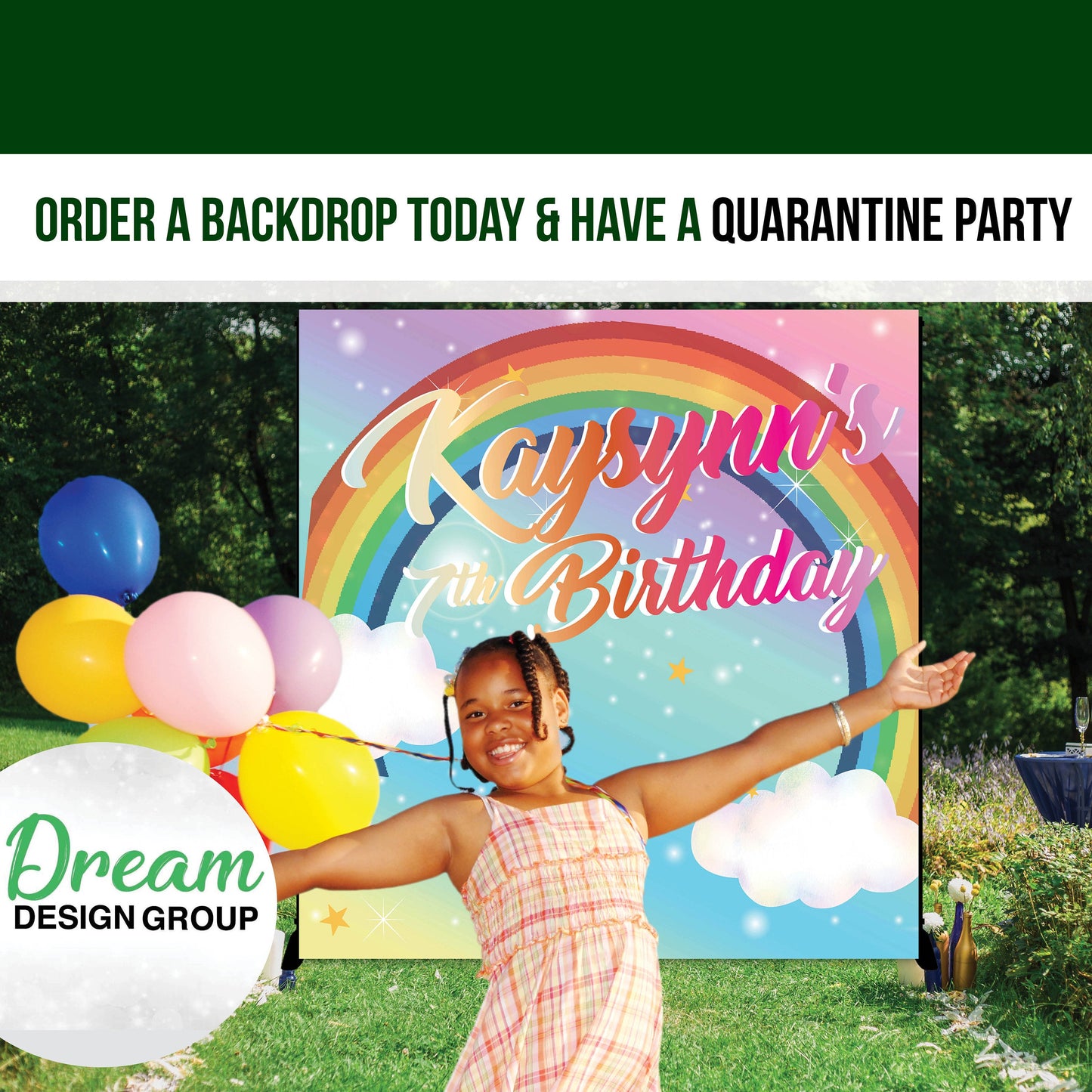 Rainbow Backdrop, Rainbow Step and Repeat, Quarantine ideas, Quarantine Party, Quarantine, Social Distancing ideas, Birthday banner