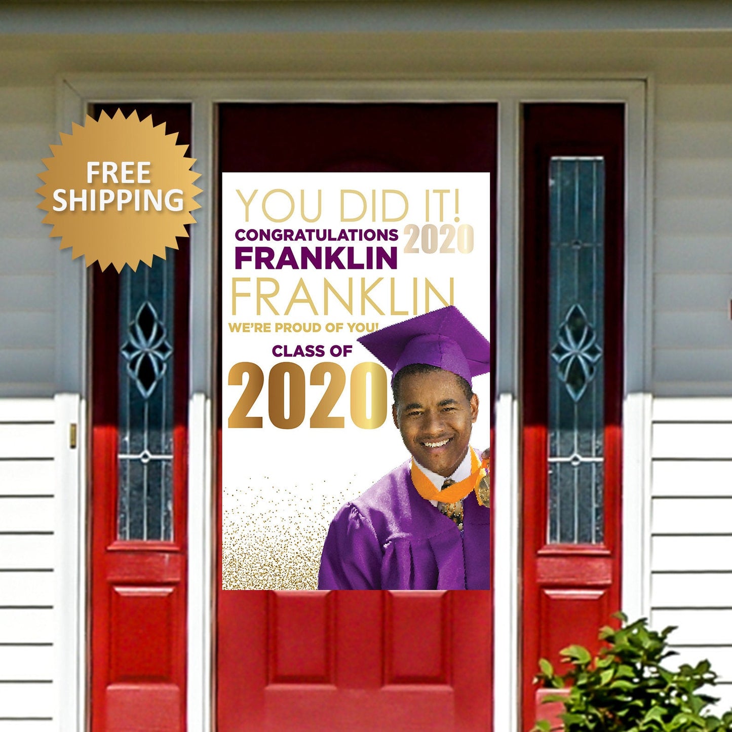 Graduation Photo Yard Banner, Class of 2020 Photo Door Banner, Grad Door Banner, Grad lawn banner, Honk for grad sign,Yard banner, Grad sign