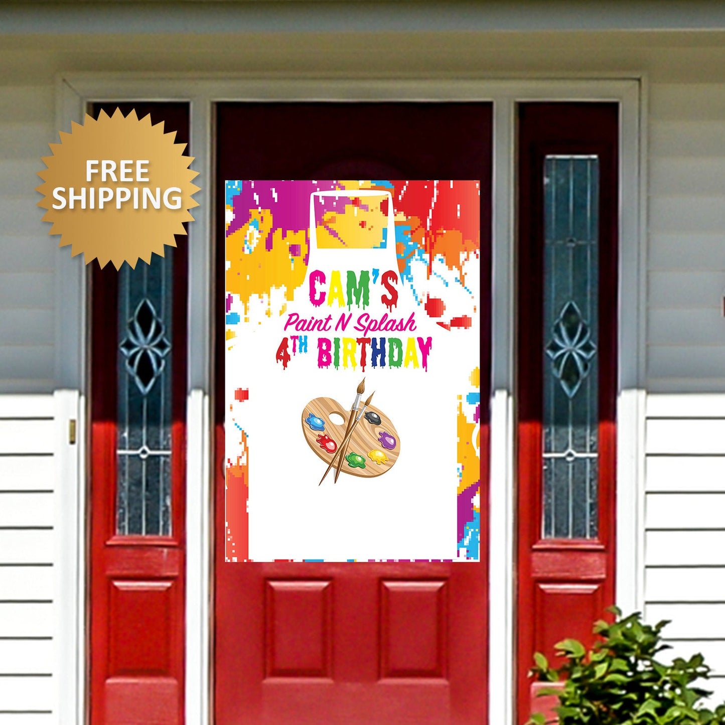 Paint Party Photo Door Banner, Paint Party Door Banner, Paint banner, Paint splash Door Banner, Paint party Door Sign, Honk for sign